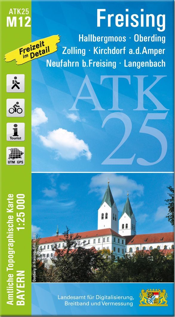 ATK25-M12 Freising (Amtliche Topographische Karte 1:25000) Hallbergmoo / diverse, Hallbergmoos, Oberding, Zolling, Kirchdorf a.d.Amper, Neufahrn b.Freising, Langenbach, X
