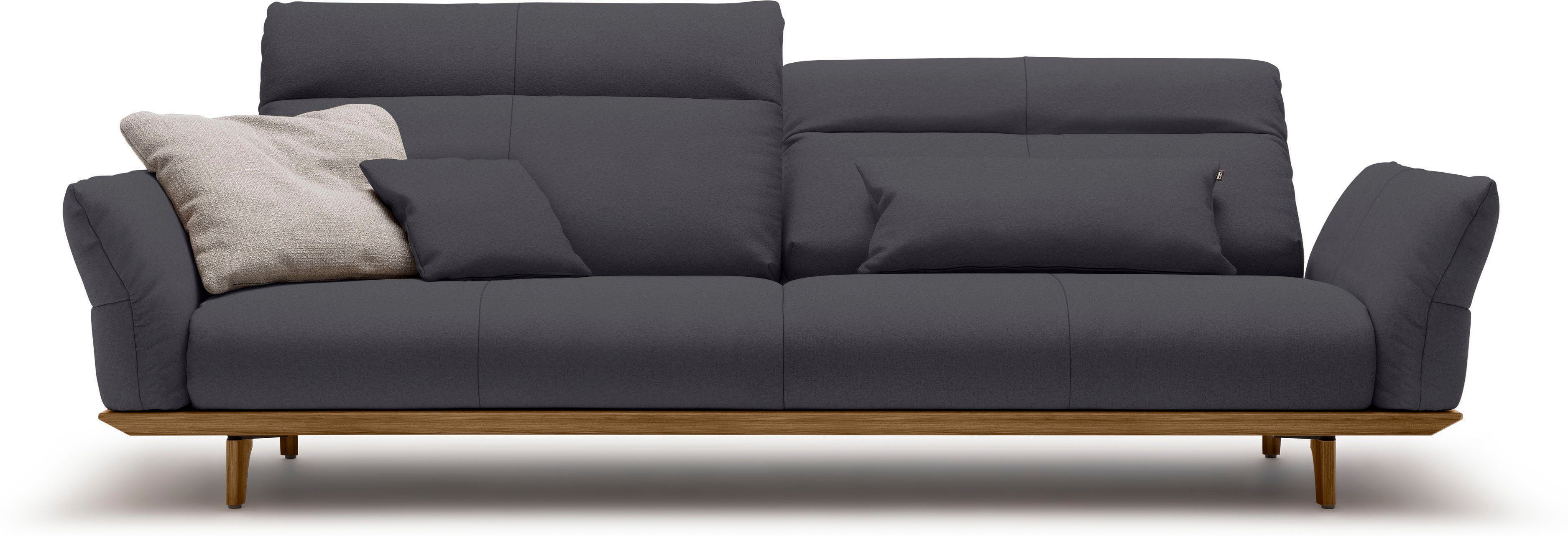 hülsta sofa 4-Sitzer hs.460, Sockel in Nussbaum, Füße Nussbaum, Breite 248 cm