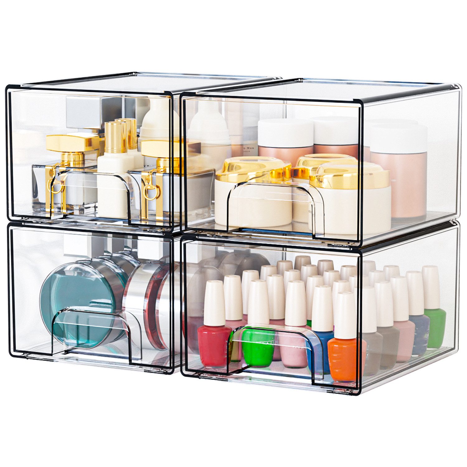 Refined Living Make-Up Organizer 4 tlg Acrylic Organiser with Non-slip Mat, günstig online kaufen