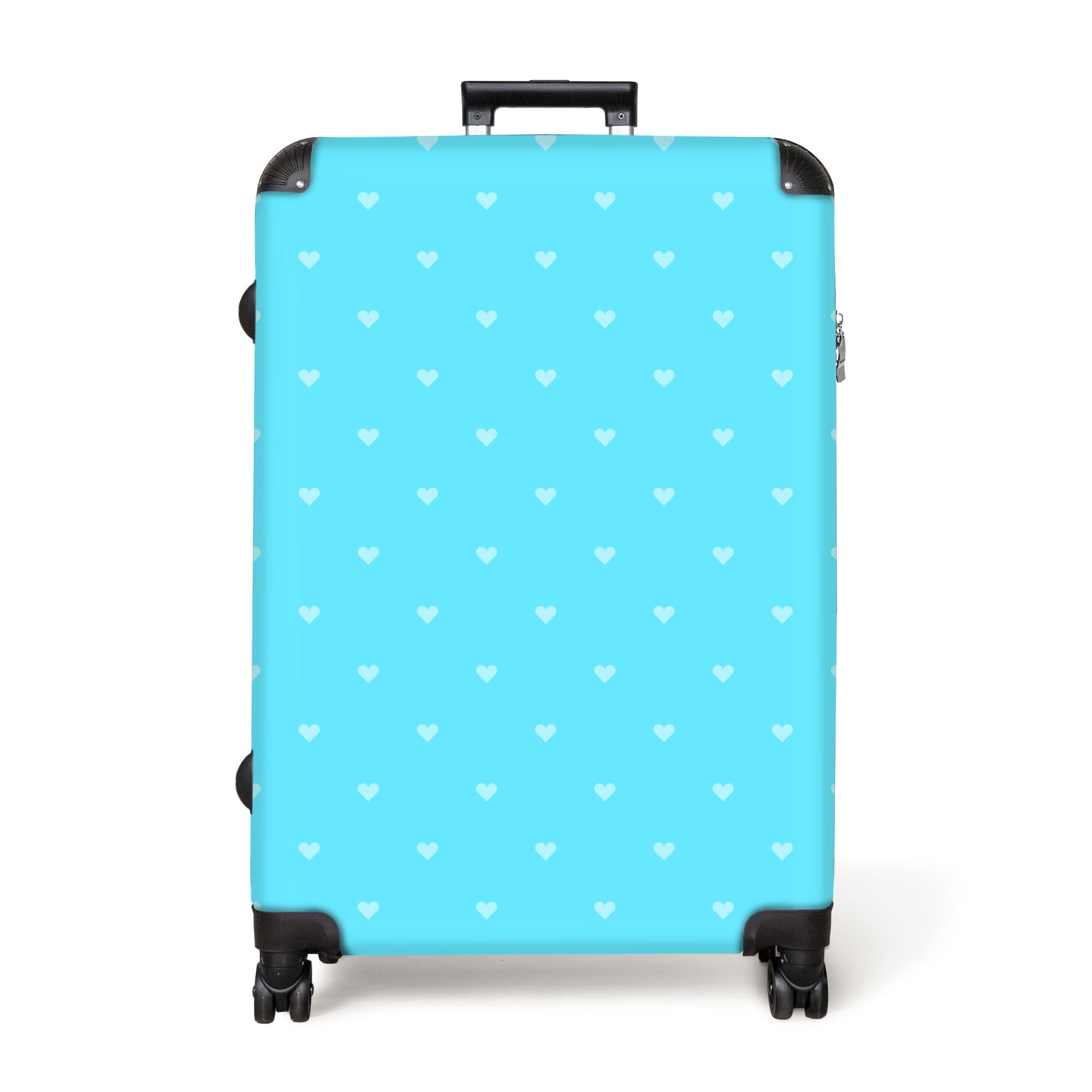 NoBoringSuitcases.com© Hartschalen-Trolley Herzen - Blau - günstig online kaufen