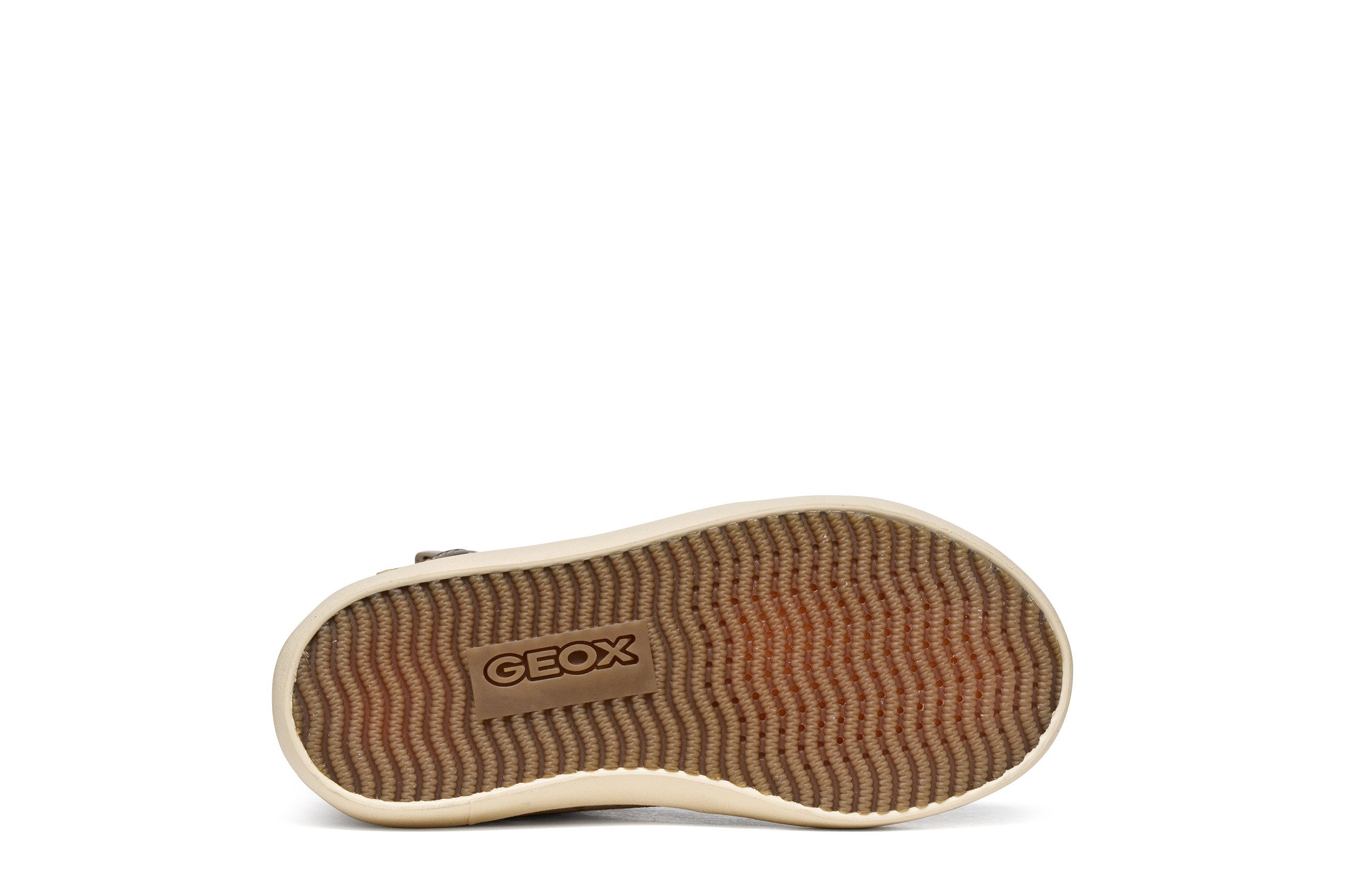 Geox J GISLI GIRL Sneaker Schnürboots in Metallicoptik, Warmfutter, Größenschablone zum Download