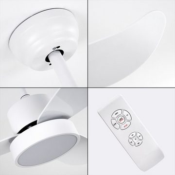 hofstein Deckenventilator »Olba« LED Deckenventilator aus Metall/Kunststoff/Glas in Weiß