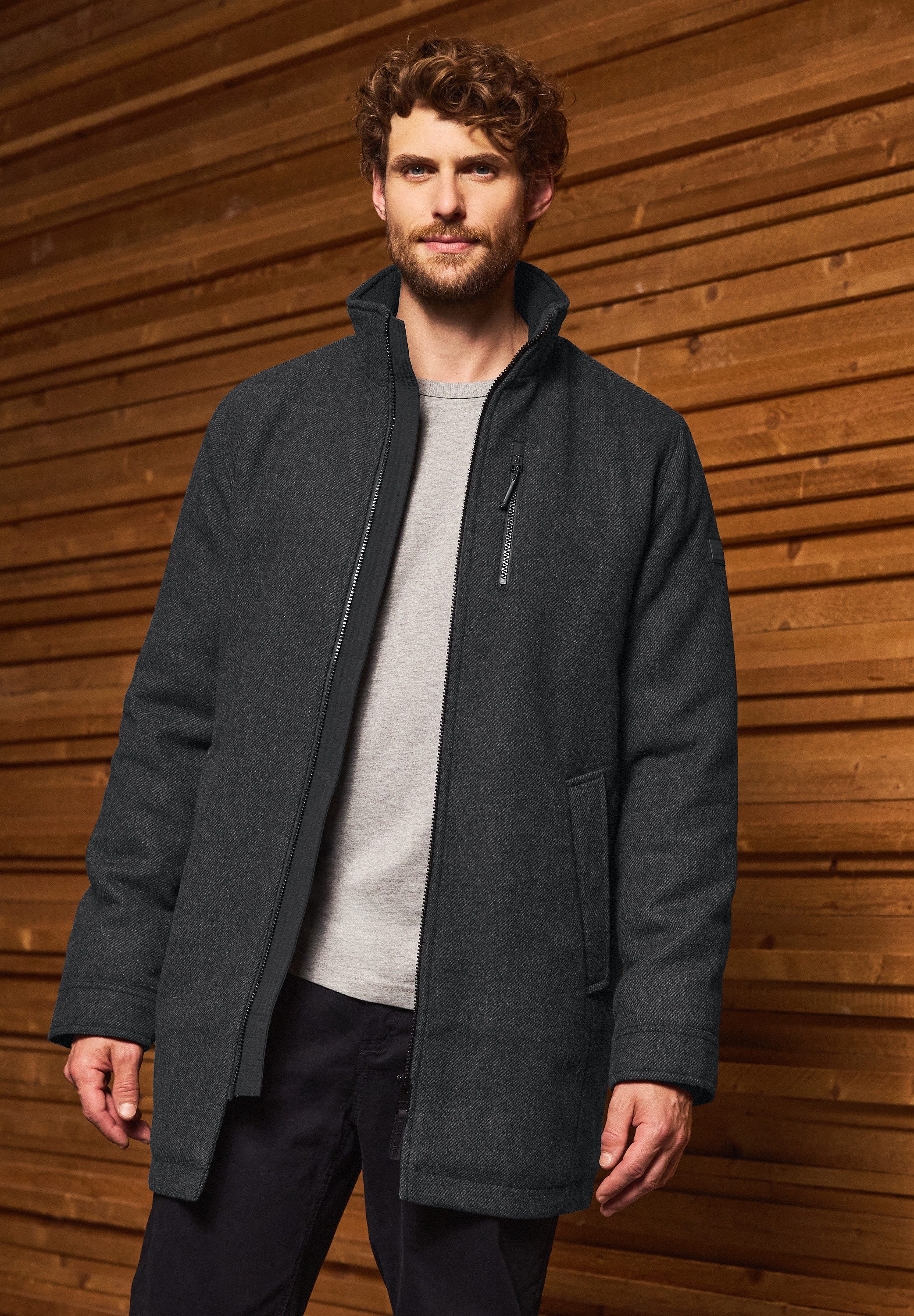 STREET ONE MEN Kurzmantel mit Stehkragen