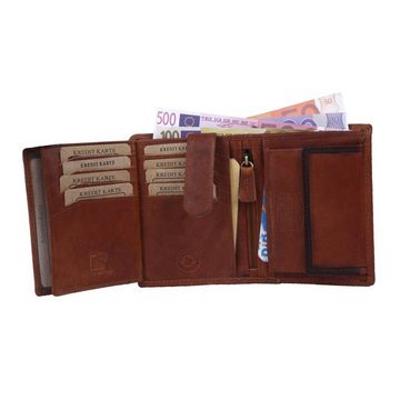 SHG Geldbörse ☼ Herrenbörse Leder Portemonnaie, Brieftasche Lederbörse mit Münzfach RFID Schutz Männerbörse