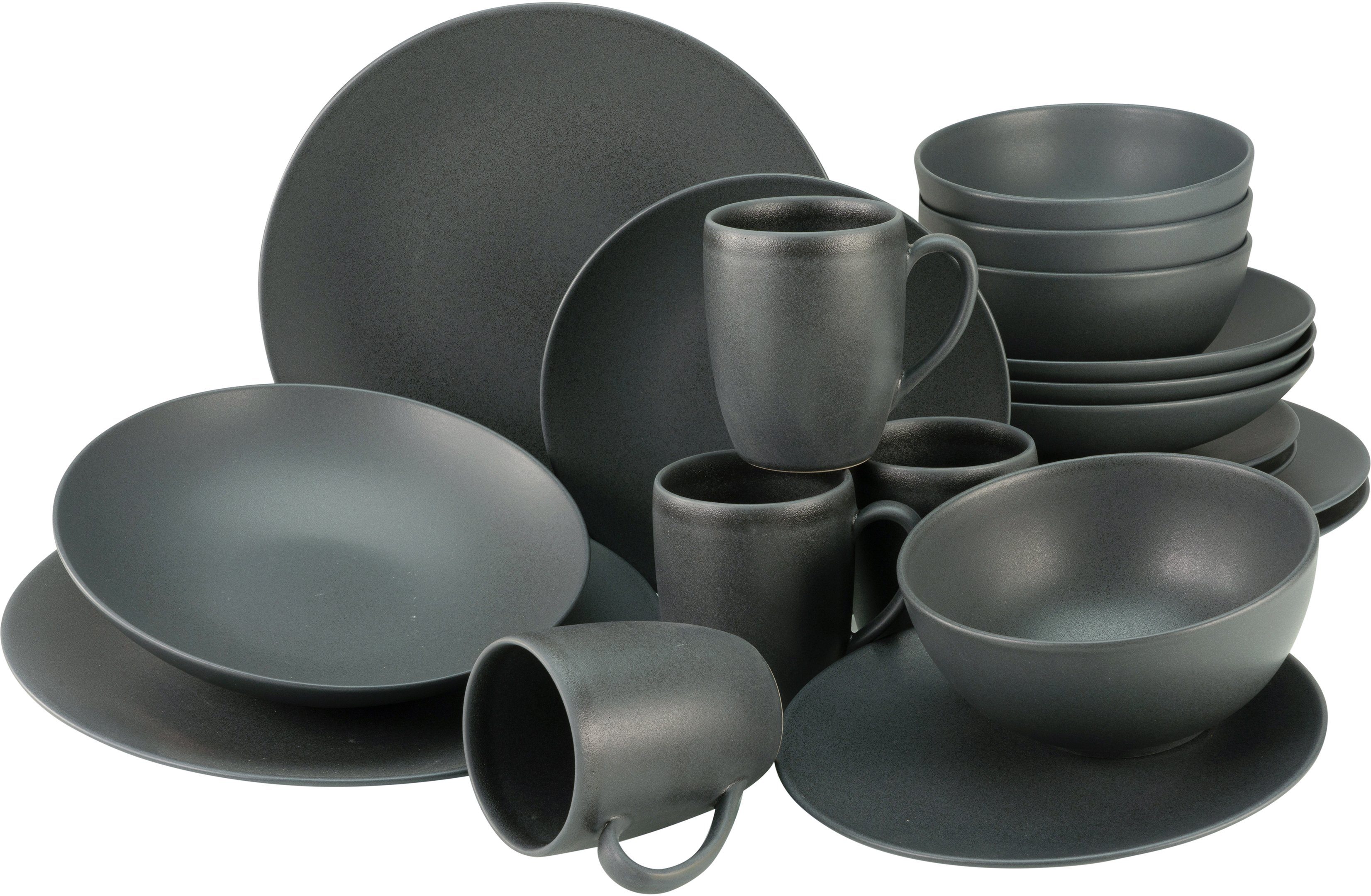 Kombiservice Geschirr-Set Soft Touch Black