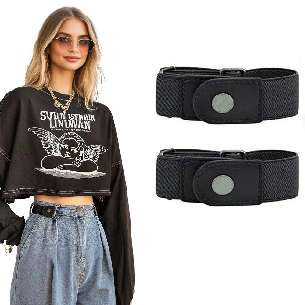 nsihing Stretchgürtel Elastischer Gürtel ohne Schnalle für Damen und Herren,Unsichtbarer verstellbarer Gürtel für Herren,elastischer schnallenloser Gürtel
