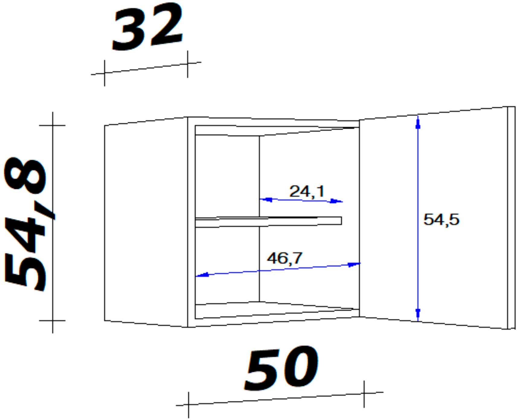 H x 50 Flex-Well 32 Nano T) x cm 54,8 x x Hängeschrank (B