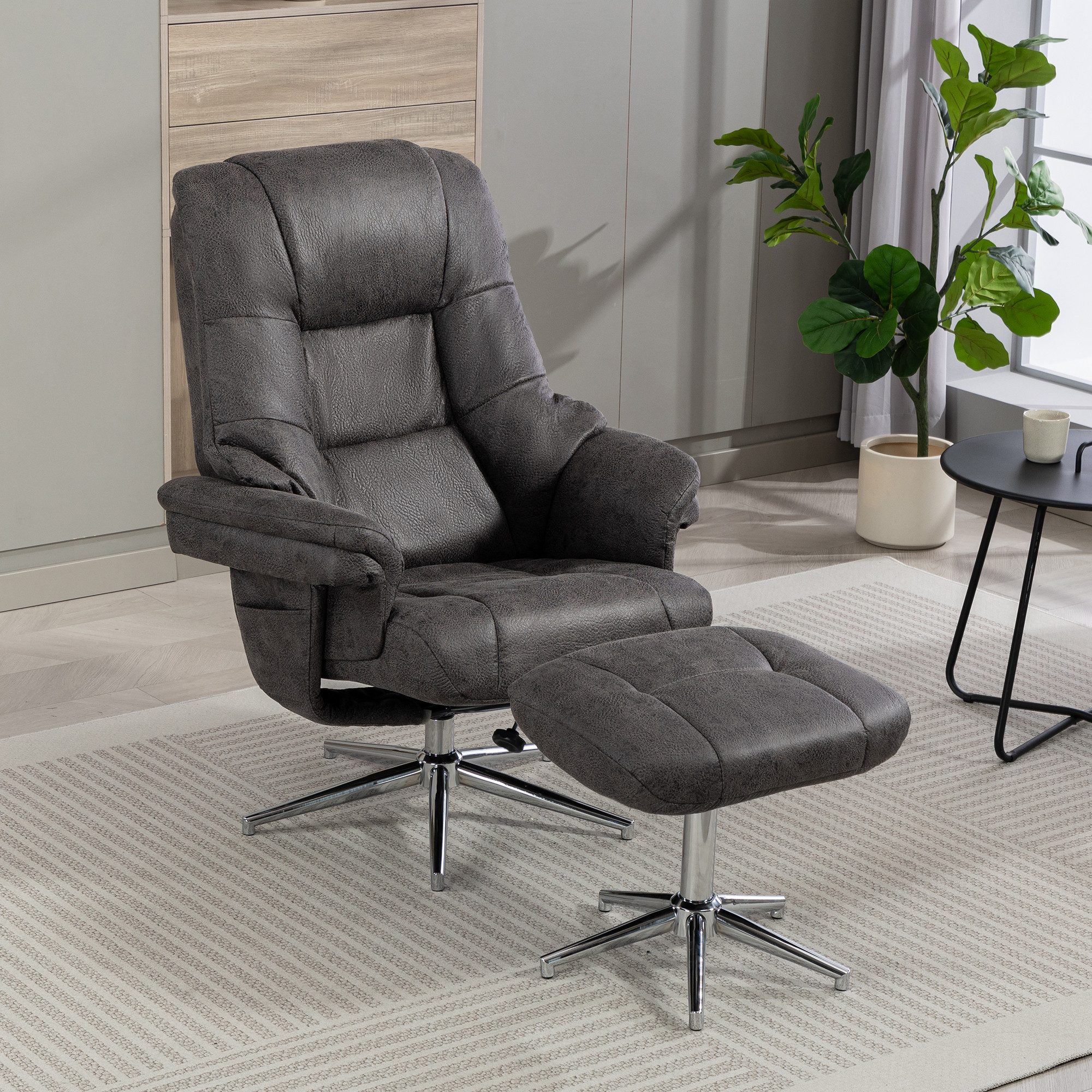 Duo Collection TV-Sessel Burnaby, mit Hocker und Relaxfunktion, 360 Grad drehbar