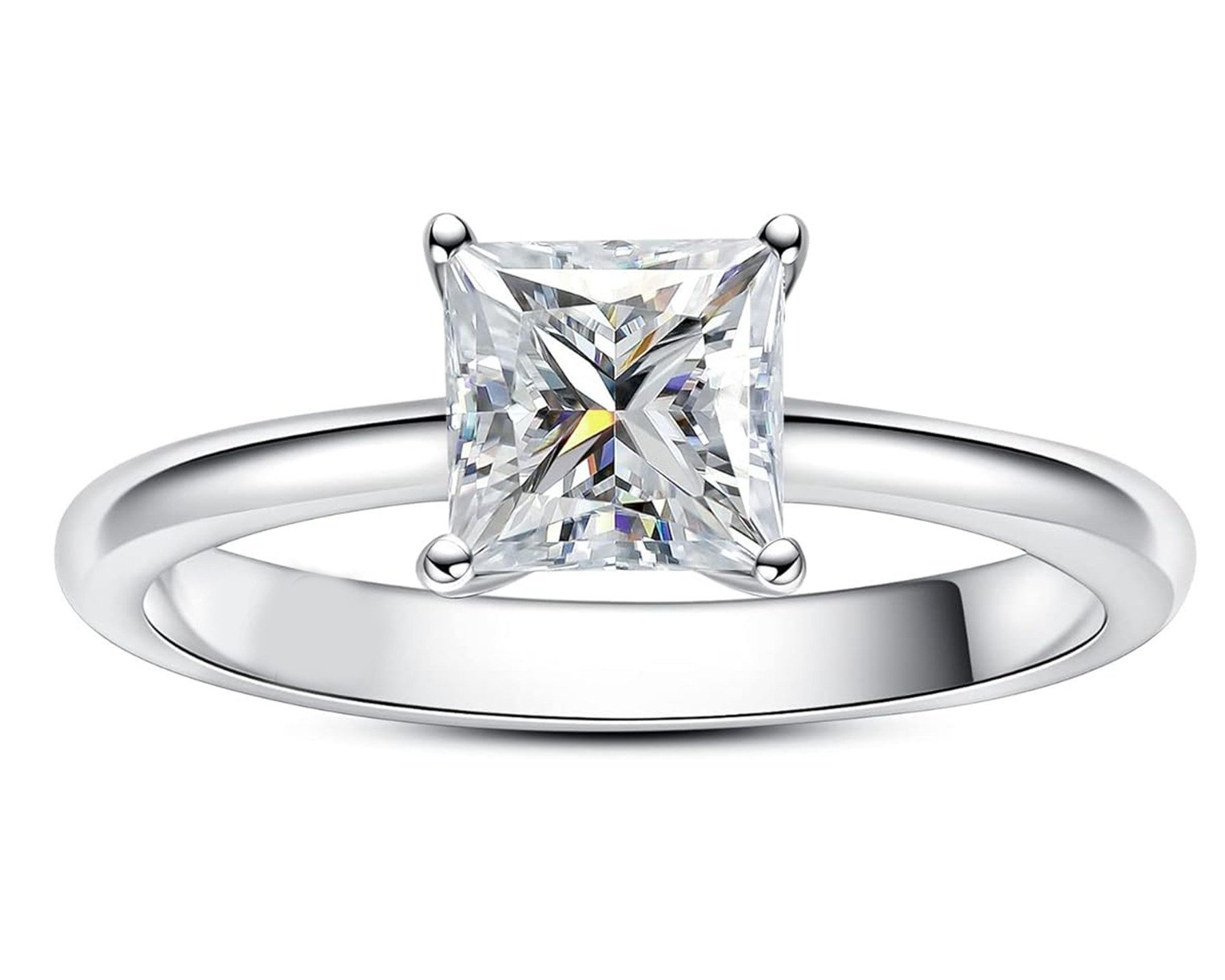 Jumpeak Verlobungsring Verlobungsring,D, VS1,2EX,1ct Diamantring aus Weißgold,Wedding ring, Geschenk für frau,Liebes geschenk für sie,Geschenk zur firmung mädchen