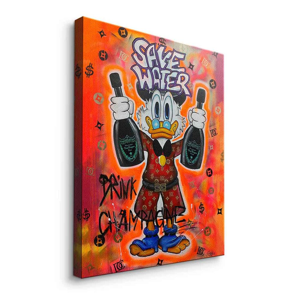 DOTCOMCANVAS® Leinwandbild Save Water Drink Champagne günstig online kaufen