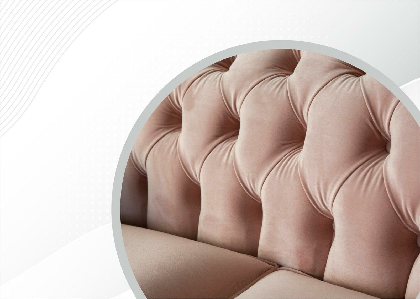 Neu, Made Pink JVmoebel 2-Sitzer Stilvoller Chesterfield-Sofa Chesterfield in Europe Wohnzimmermöbel
