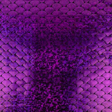 SCHÖNER LEBEN. Stoff Folienjersey Stretch Glitzer Schuppen holografisch violett 1,5m Breite, mit Metallic-Effekt