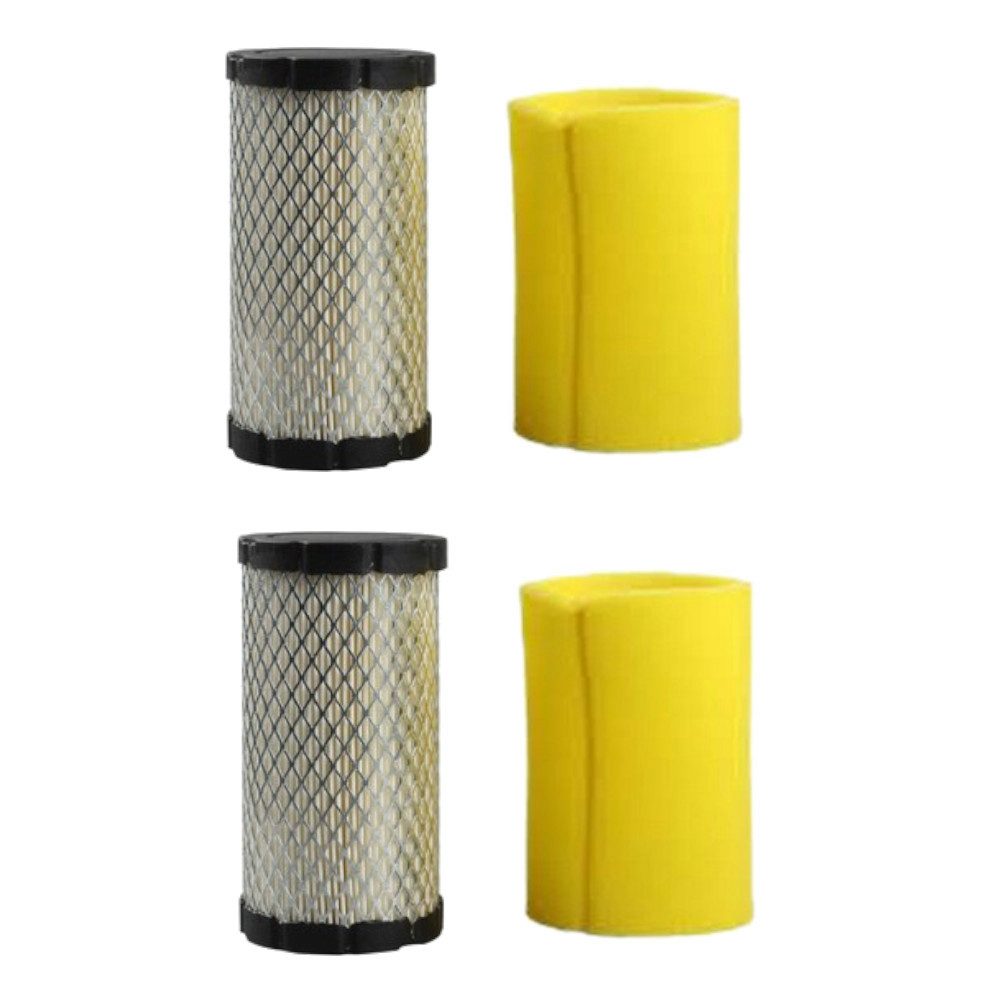 Trade-Shop Ersatzfilter 2x Luftfilter passend für Stiga Park 340X, Park 420P, Villa 16HST, Zubehör für Rasenmäher-, Aufsitzmäher-, Rasentraktor-Motoren, inkl. Schaumstoff-Filter / Maße (Hauptfilter): ca. 125 x 76 mm
