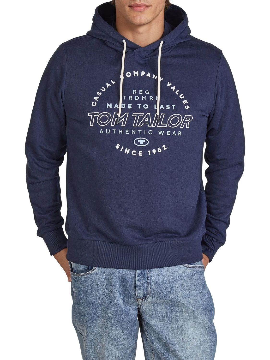 TOM TAILOR Kapuzenpullover Herren Printed Hoodie Regular Fit Streetwear Sweatshirt mit Kapuze