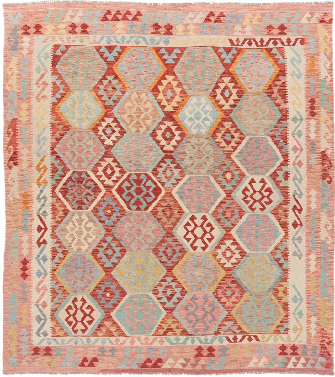 Orientteppich Kelim Afghan 259x290 Handgewebter Orientteppich, Nain Trading, rechteckig, Höhe: 3 mm