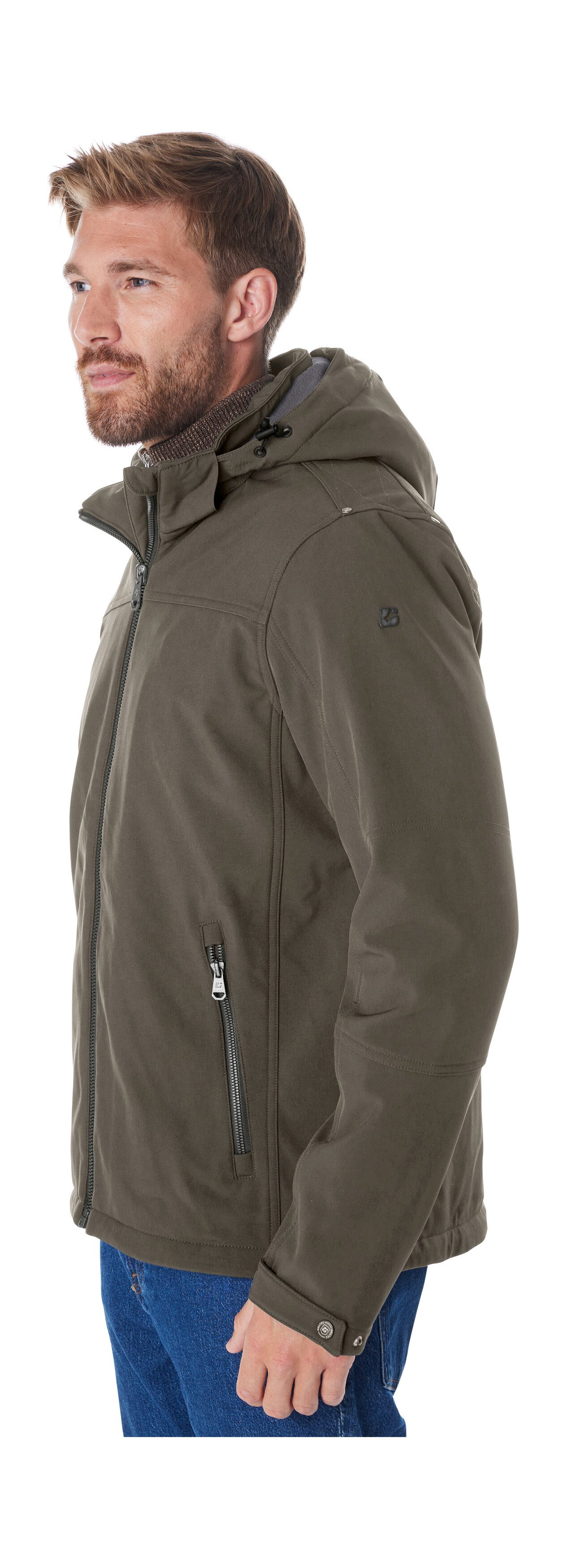 Killtec Softshelljacke Herren Softshelljacke Wasserabweisende Softshelljacke mit Fleece, abnehmbarer Kapuze