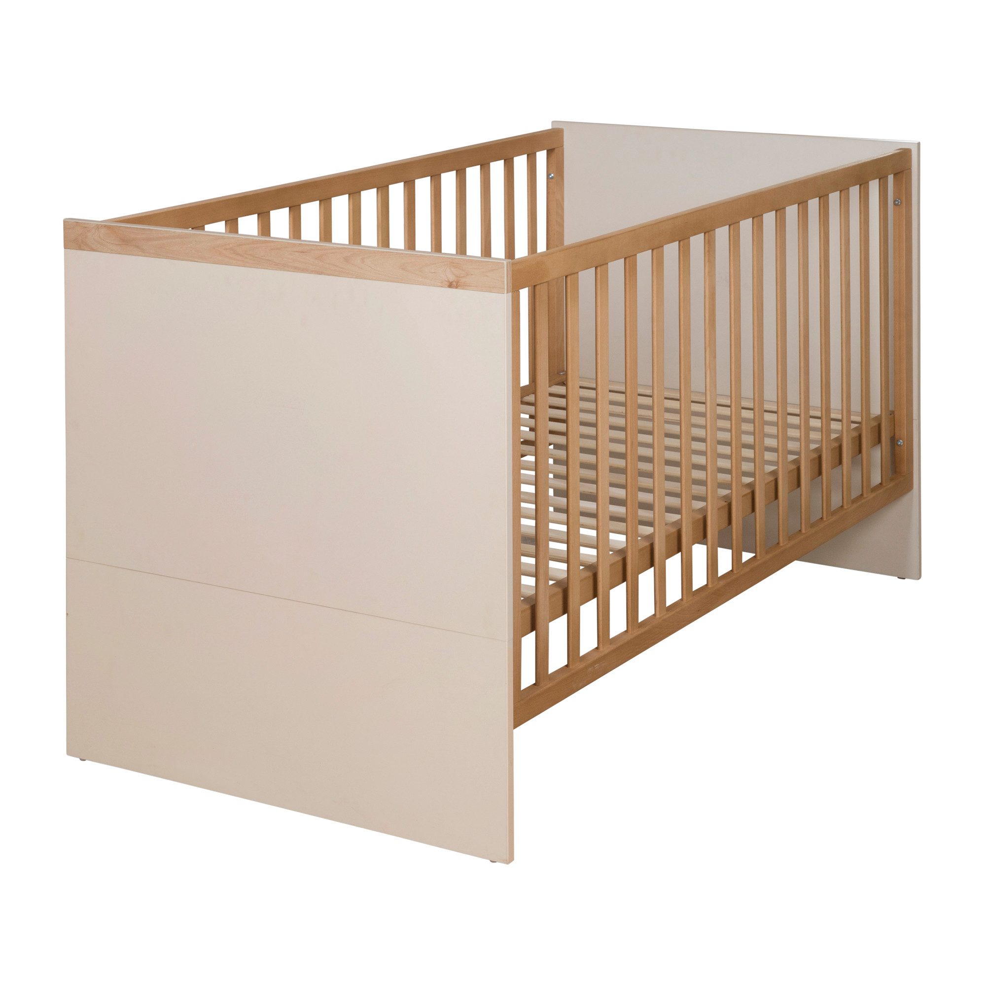 roba® Babymöbel-Set Jil - moderne Optik in Cashmere mit Dekor Chestnut, (2-teiliges Set), Wickelkommode mit abnehmbarem Wickelaufsatz - Griffe aus Massivholz