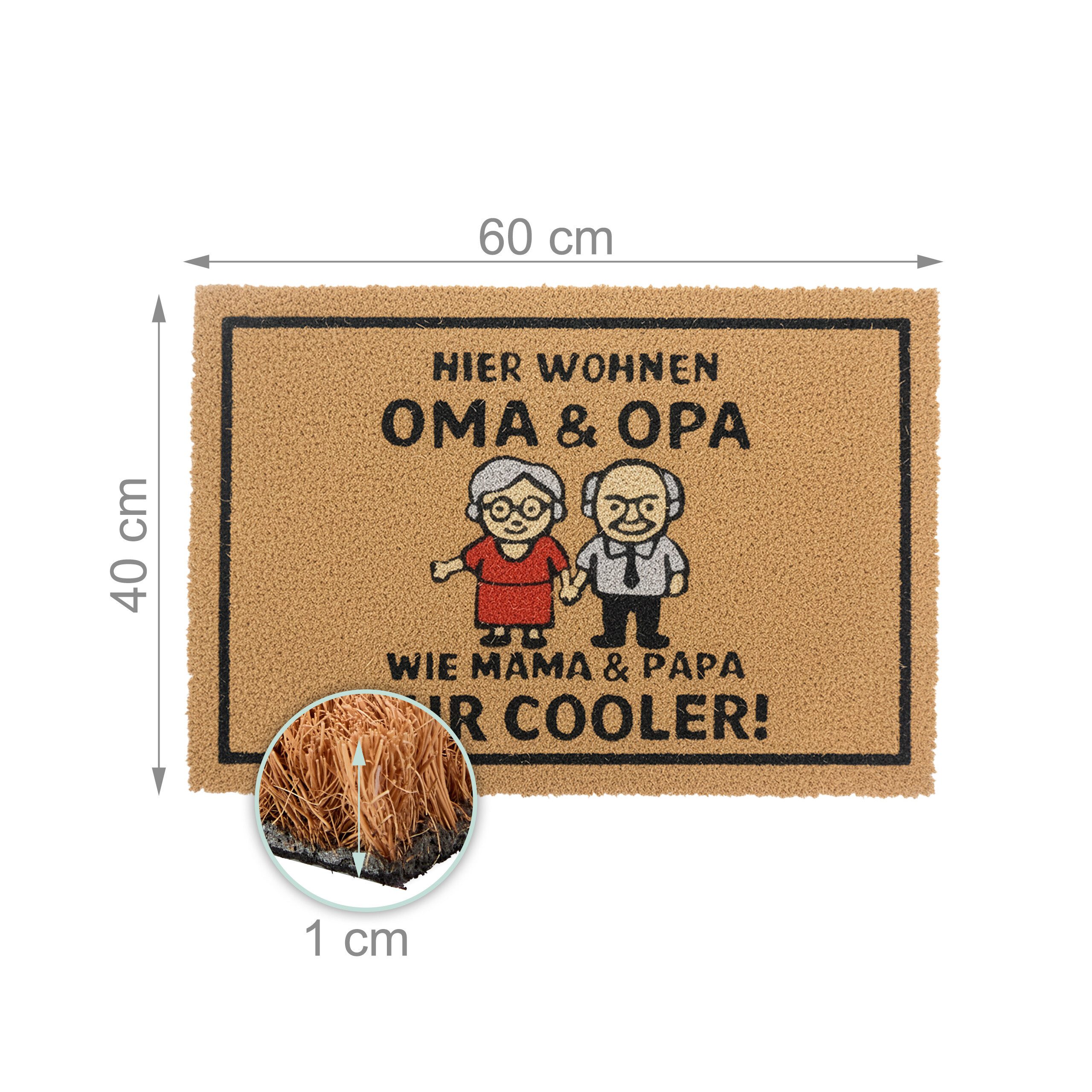 relaxdays Fußmatte Kokos Fußmatte mit Spruch 60x40 cm, rechteckig, Höhe: 10 mm, A – Bild 4 von 5