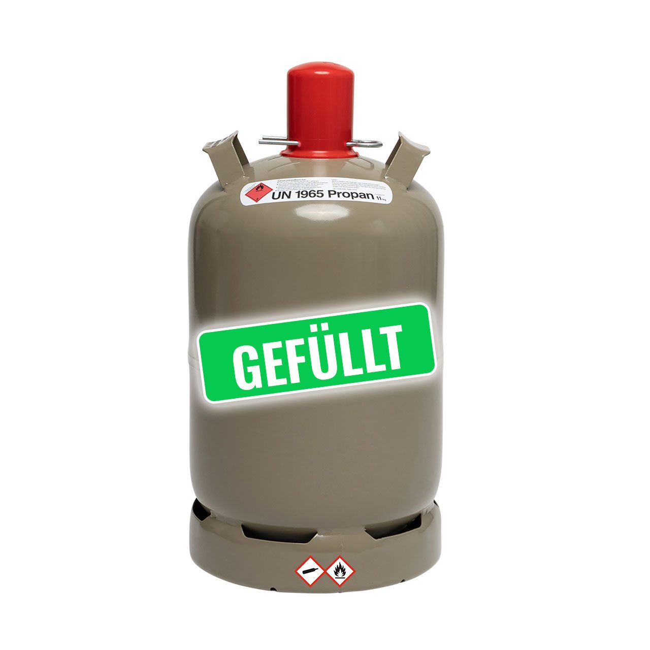 BlueCraft Gas, Eigentum Propan Gasflasche 11kg Regeneriert gefüllt 10 Jahre geprüft