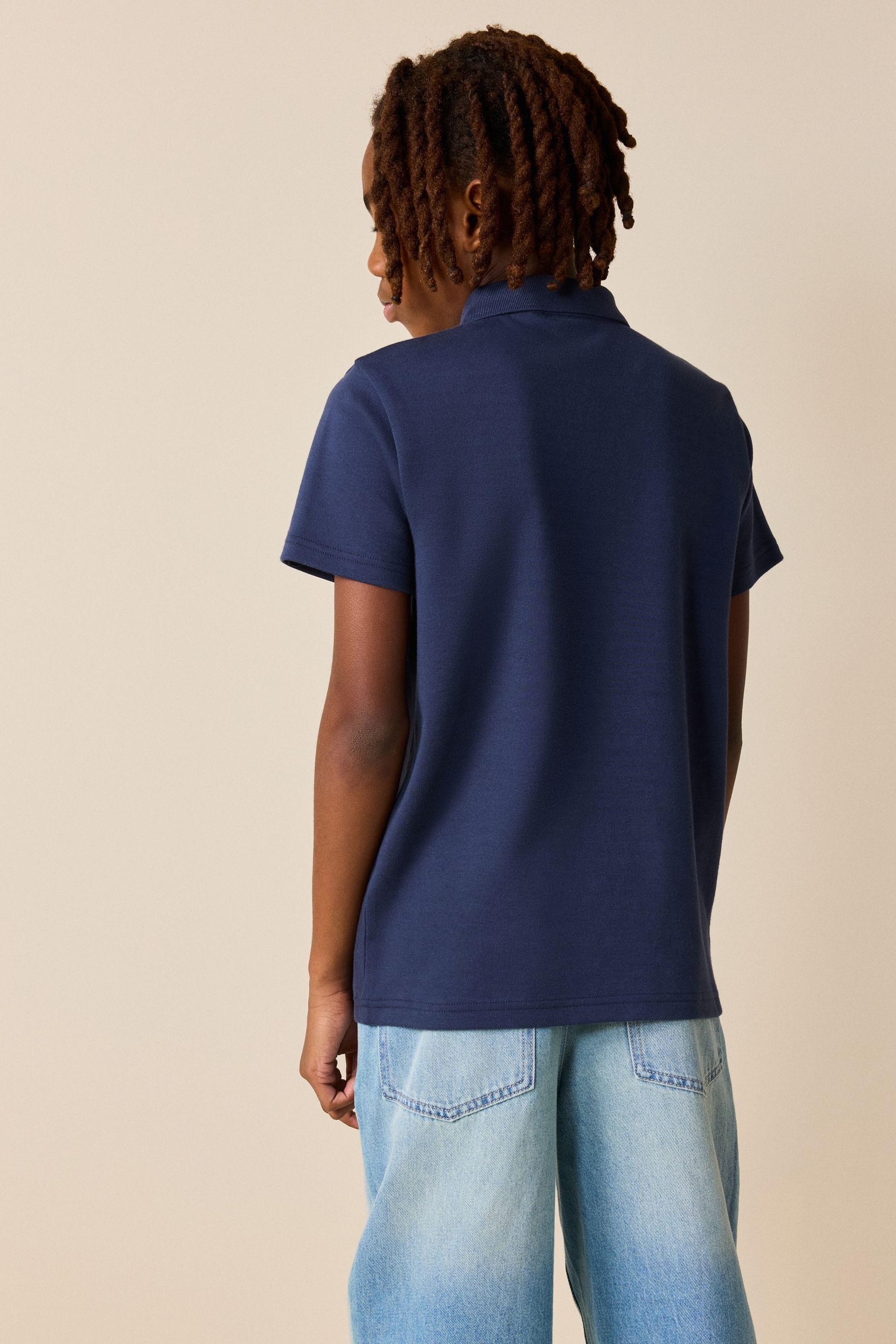 Next Poloshirt Poloshirt mit vertikalen Blockstreifen + RV-Kragen (1-tlg)