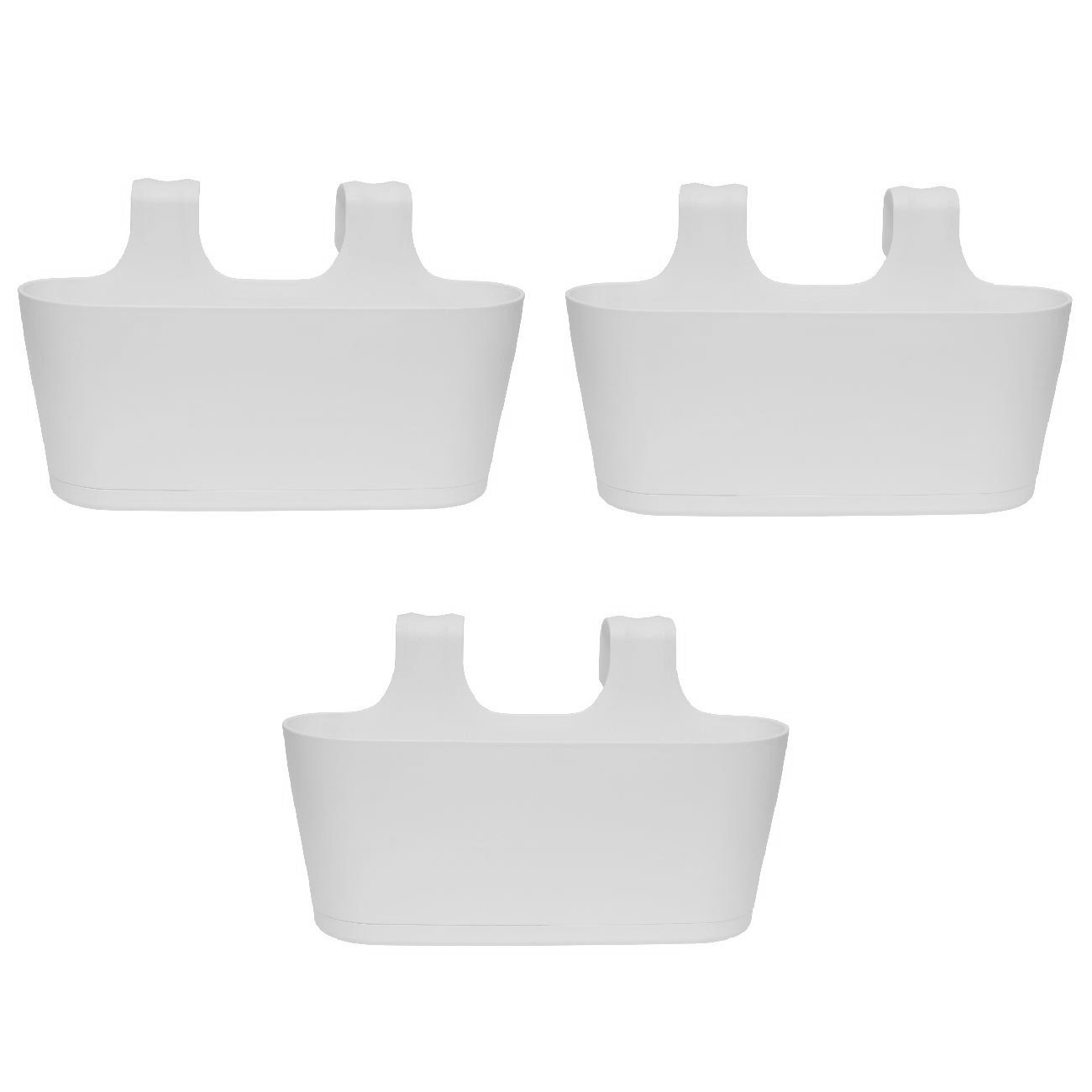 Engelland Blumenkasten Blumentopf zum Hängen (Vorteils-Set, 3 St., Fassungsvermögen je Topf 5,5 Liter), UV-Beständig, Frostbeständig, Wasserauffangschalen