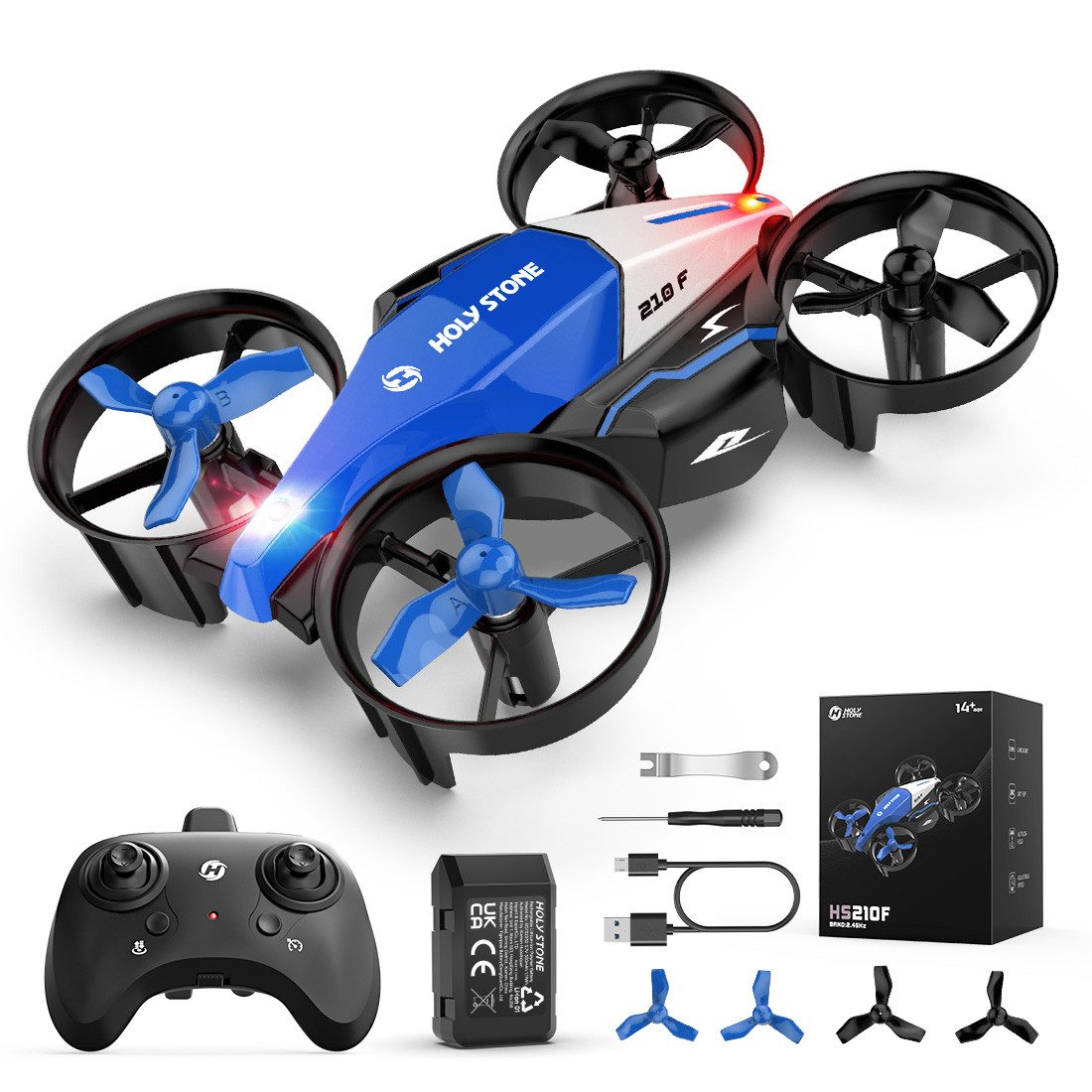 Mini-Drohne mit LED-Lichtern, 2-in-1 RC Quadcopter für Innenbereich Drohne
