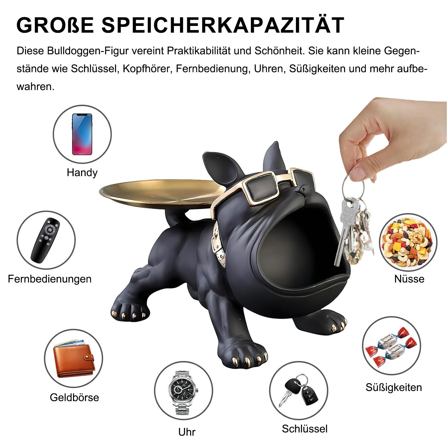 Refined Living Dekoschale Bulldogge Skulptur Deko Französische Bulldogge Ta günstig online kaufen