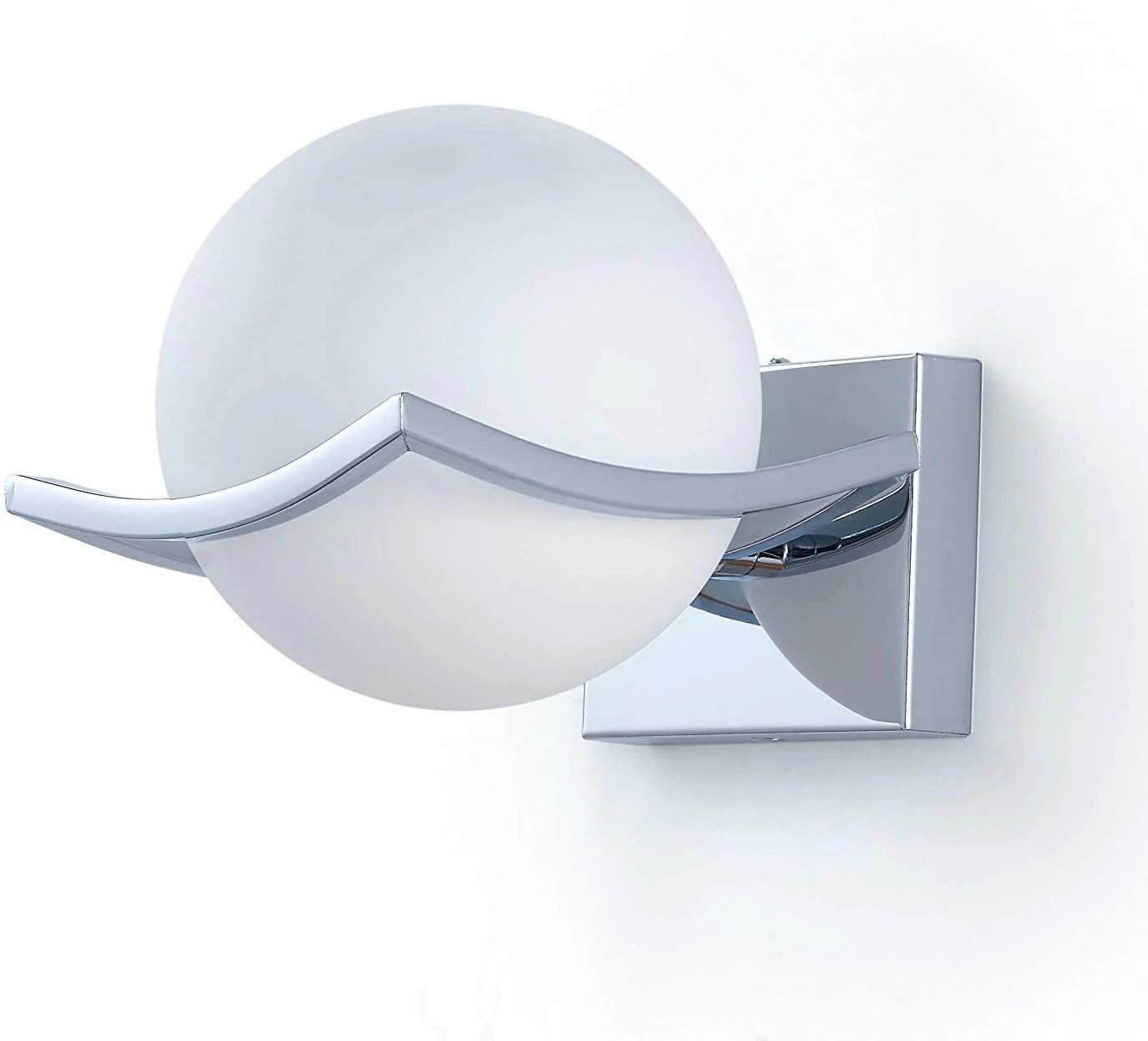 Riserva Glaskugel Wandleuchte Innen E27 Chrom, Wandlampe Schlafzimmer
