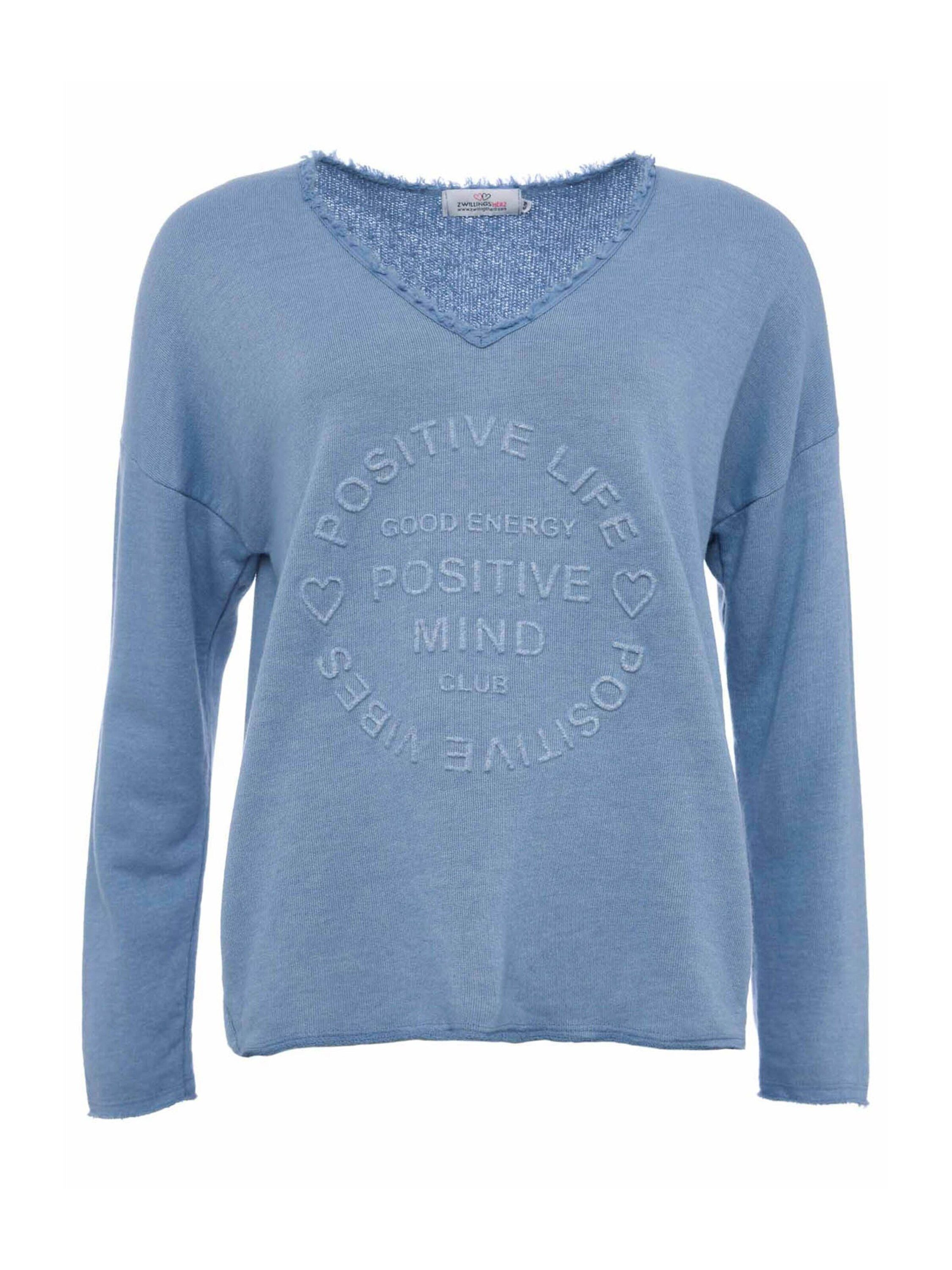 Zwillingsherz Sweatshirt Positive Mind (1-tlg) Fransen günstig online kaufen