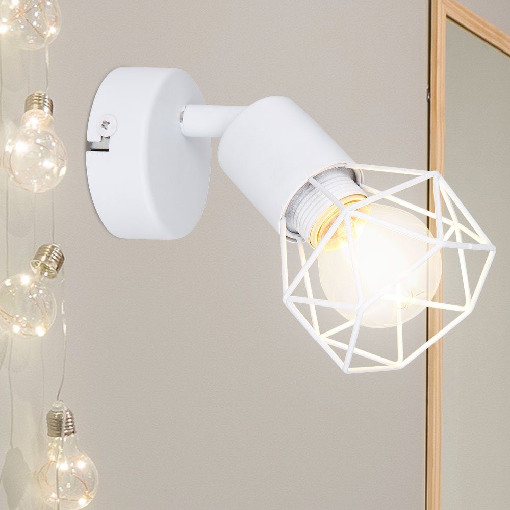 Wand Leuchtmittel Wohn Wandleuchte, Käfig LED inklusive, Spot Warmweiß, etc-shop Zimmer Lampe- Ess Strahler Beleuchtung