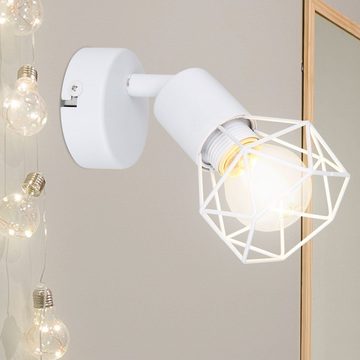 etc-shop LED Wandleuchte, Leuchtmittel inklusive, Warmweiß, Wand Strahler Wohn Ess Zimmer Beleuchtung Käfig Spot Lampe-