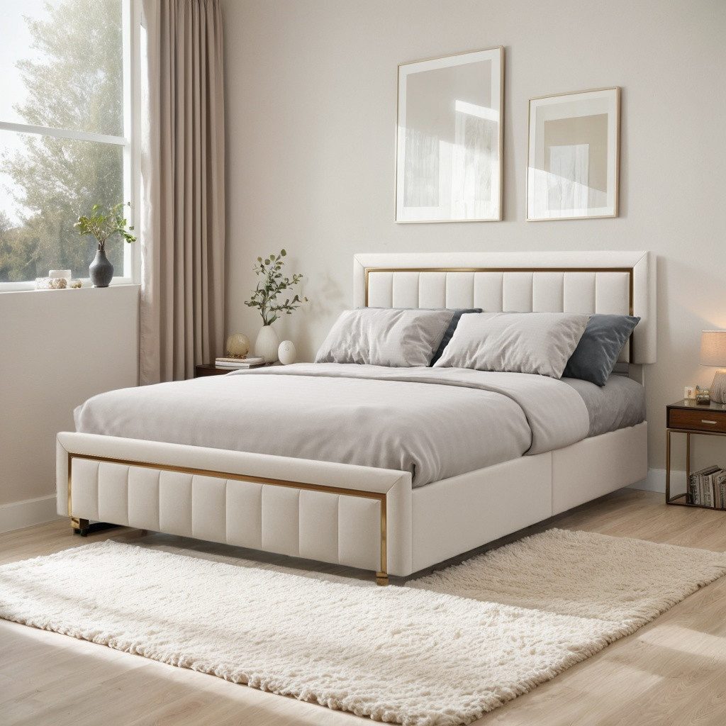 PXloue Stauraumbett Polsterbett Doppelbett, mit bettkasten und Lattenrost,S günstig online kaufen