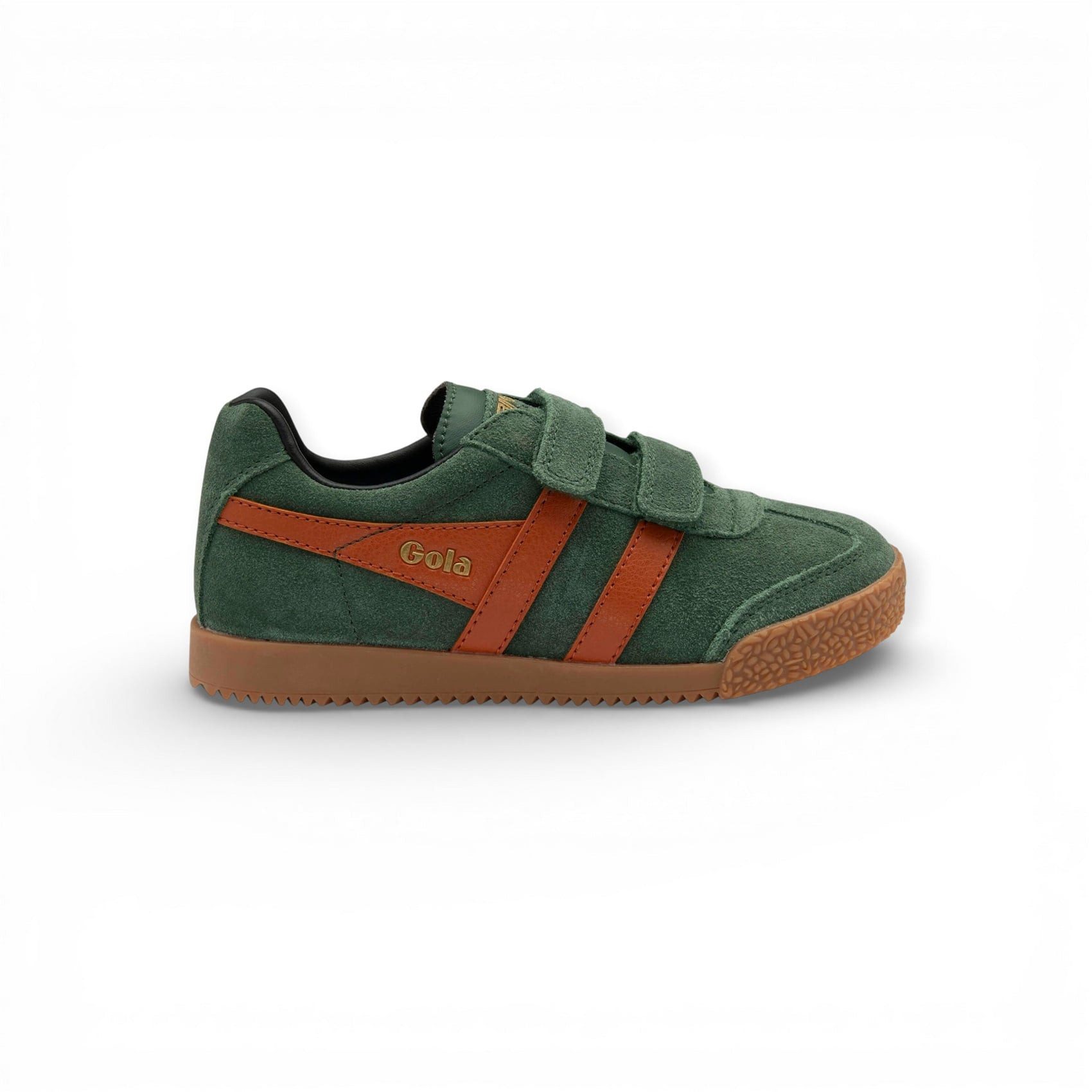 Gola Harrier 2026 (Wildleder, Klettverschluss) dunkelgrün/orange/schwarz Sneaker