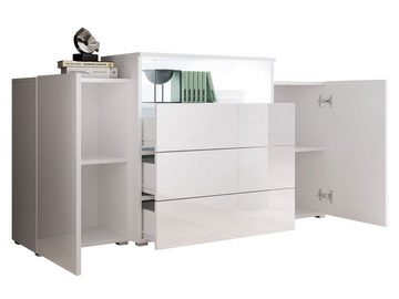 MIRJAN24 Kommode Urban III, mit 4 Schubladen und 2 Türen, Griffloses Öffnen, Highboard, Sideboard