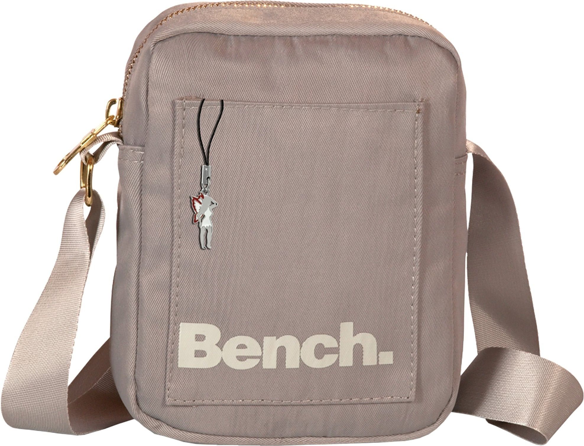 Bench. Umhängetasche Bench stylische Mini Bag Twill Nylon (Umhängetasche), Damen, Jugend Nylon Umhängetasche, grau ca. 14cm