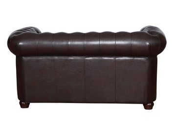 Küchen-Preisbombe Sofa Edles Sofa 2 Sitzer in Kunstleder Vintage braun Couch Polstersofa, Chesterfield Sofa