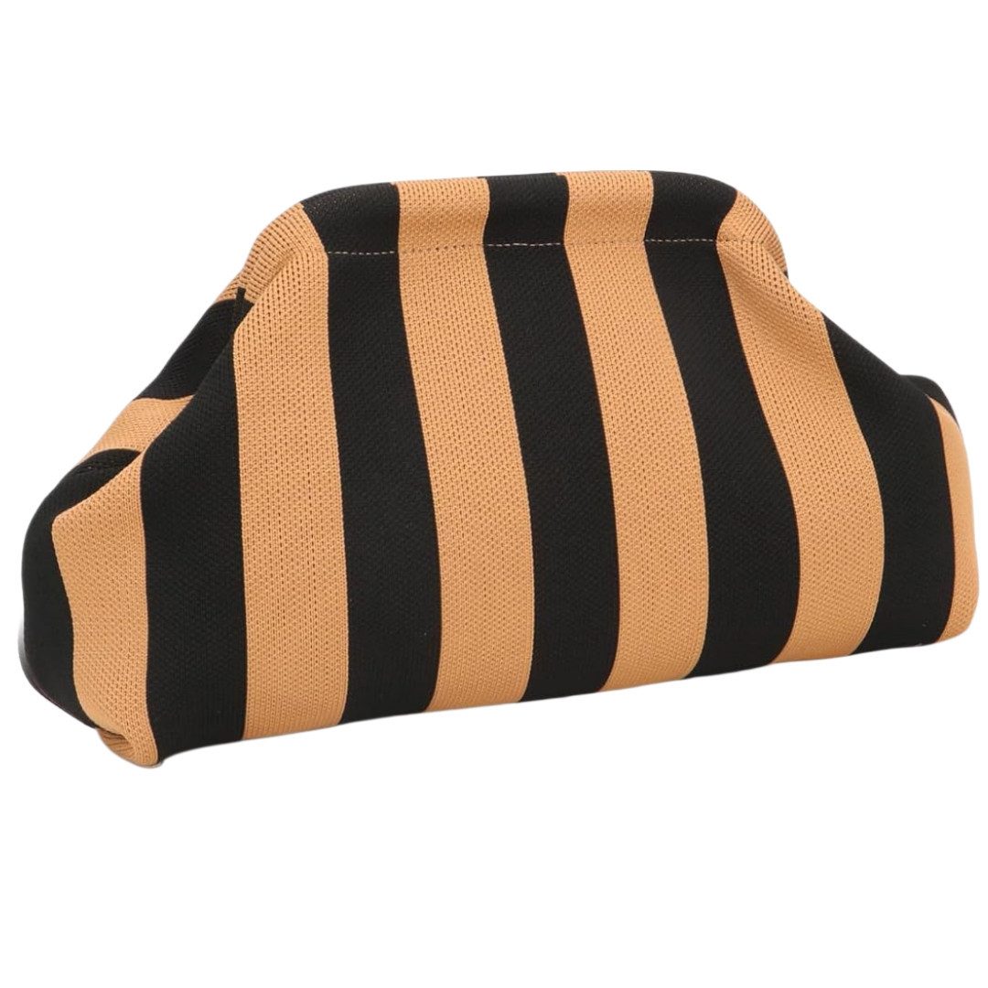FOUORTUNATE-BEE Abendtasche Damen Clutch Stricktasche gestreift Sommer Strandtasche Urlaub, Gestrickte Damen-Handtasche für Strand, Party, Reise und Sommer