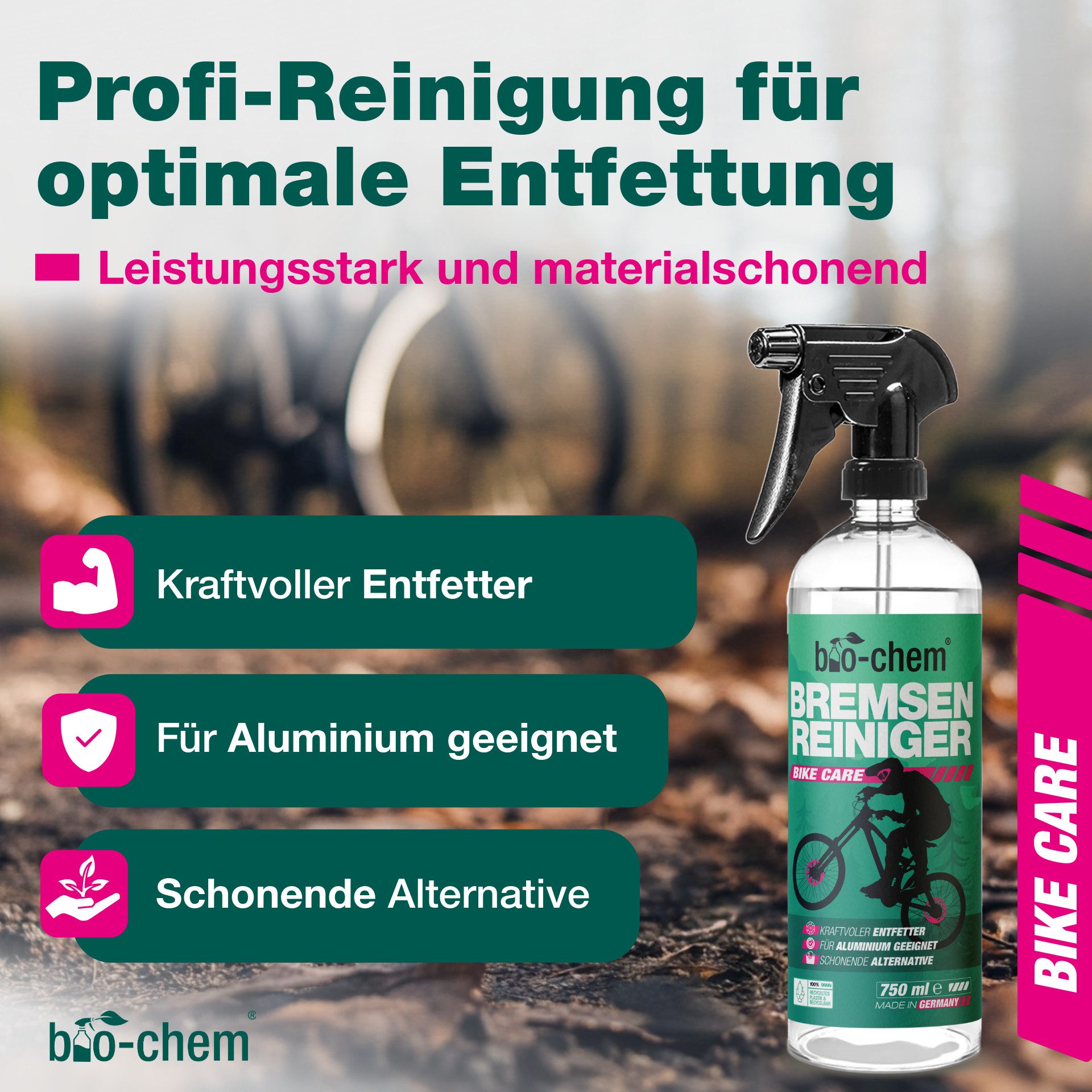 bio-chem bio-chem Bremsenreiniger Spray 5 l Kanister Entfetter für Fahrrad KFZ Bremsenreiniger (Einzelprodukt, [- Bremsenreiniger 5 l Kanister + 0.75 l Handsprayflasche Leistungsstarker, kennzeichnungsfreier Bremsenreiniger)