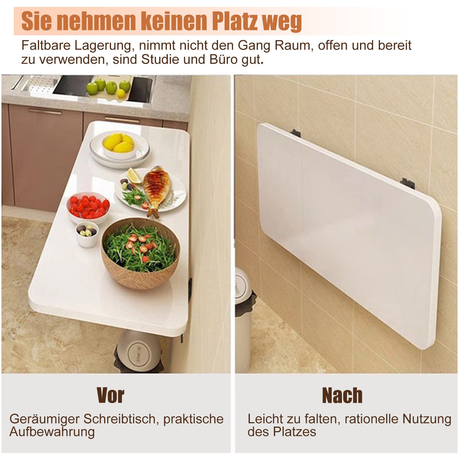 TWSOUL Klapptisch Wandklapptisch Schwimmender Schreibtisch klappbarer günstig online kaufen