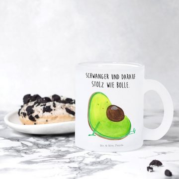 Mr. & Mrs. Panda Teeglas Avocado Schwangerschaft - Transparent - Geschenk, Babyparty, Teetasse, Premium Glas, Außerordentliches Design