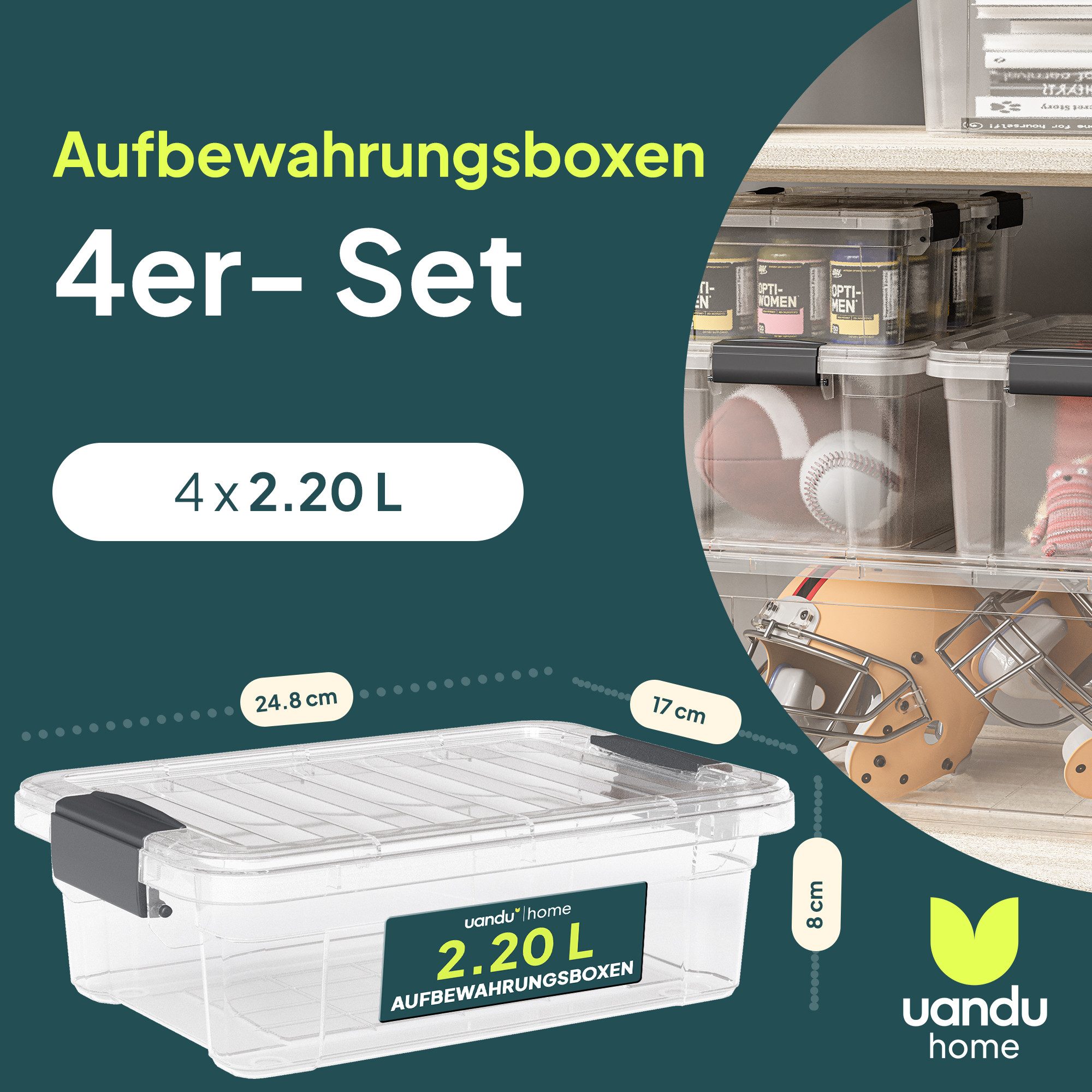 uandu home Aufbewahrungsbox mit Deckel groß Set BPA Frei Kunststoff, Aufbew günstig online kaufen