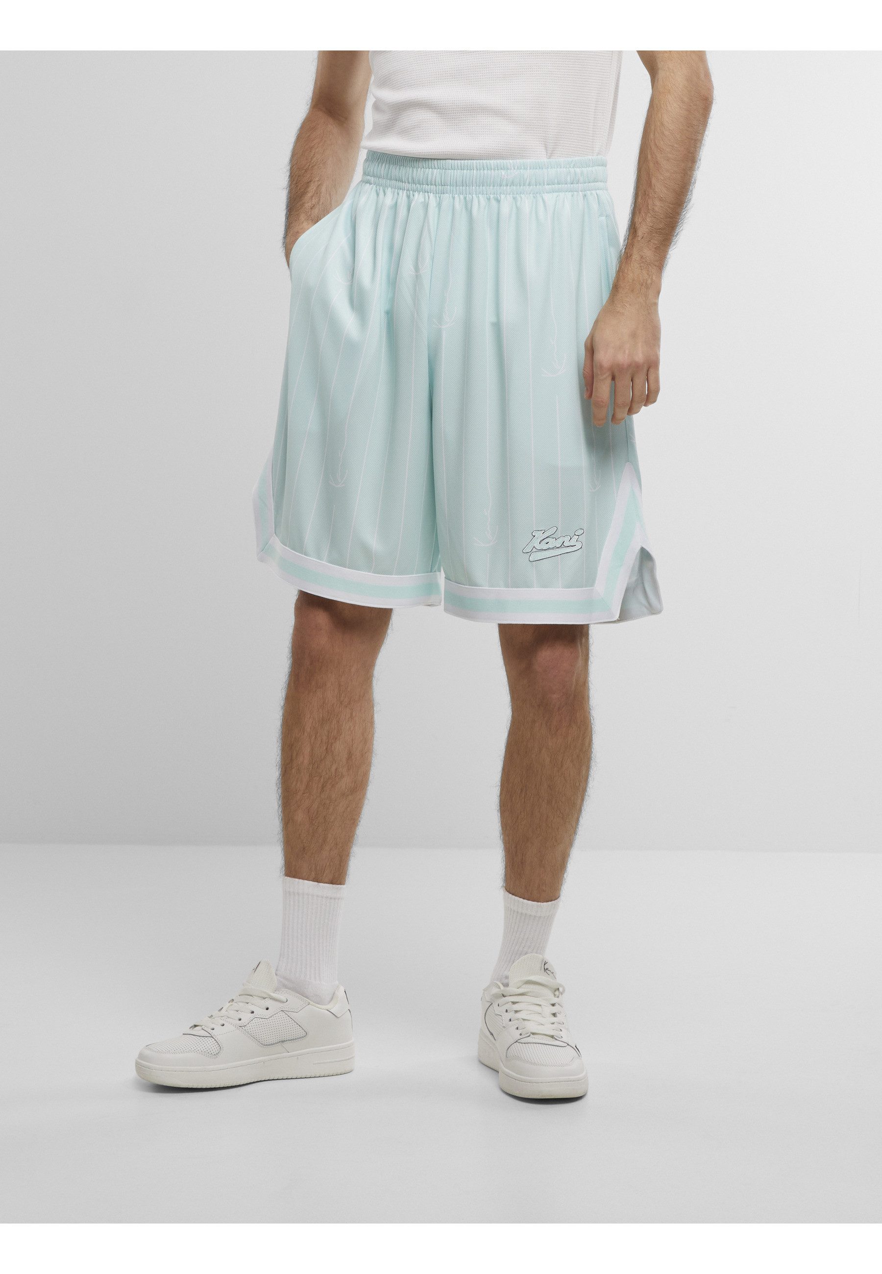 Karl Kani Shorts Karl Kani Small Varsity Logo Pinstripe Mesh Shorts (1-tlg)
