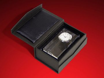 GLASFOTO.COM Tischuhr Yin-Yang - Ornament - Uhr, Glas eckig