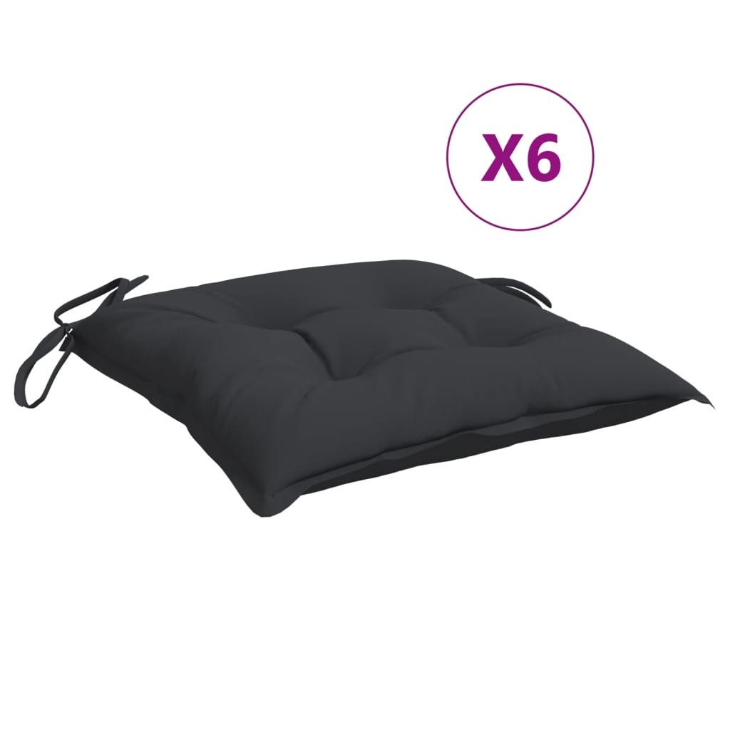 vidaXL Sitzauflage Stuhlkissen 6 Stk. Schwarz günstig online kaufen