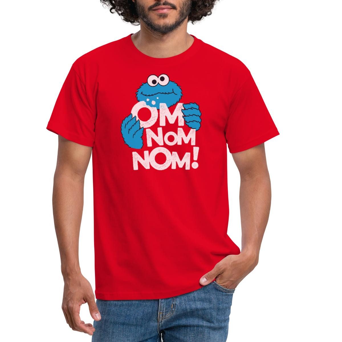 Spreadshirt T-Shirt Sesamstraße Krümelmonster Om Nom günstig online kaufen