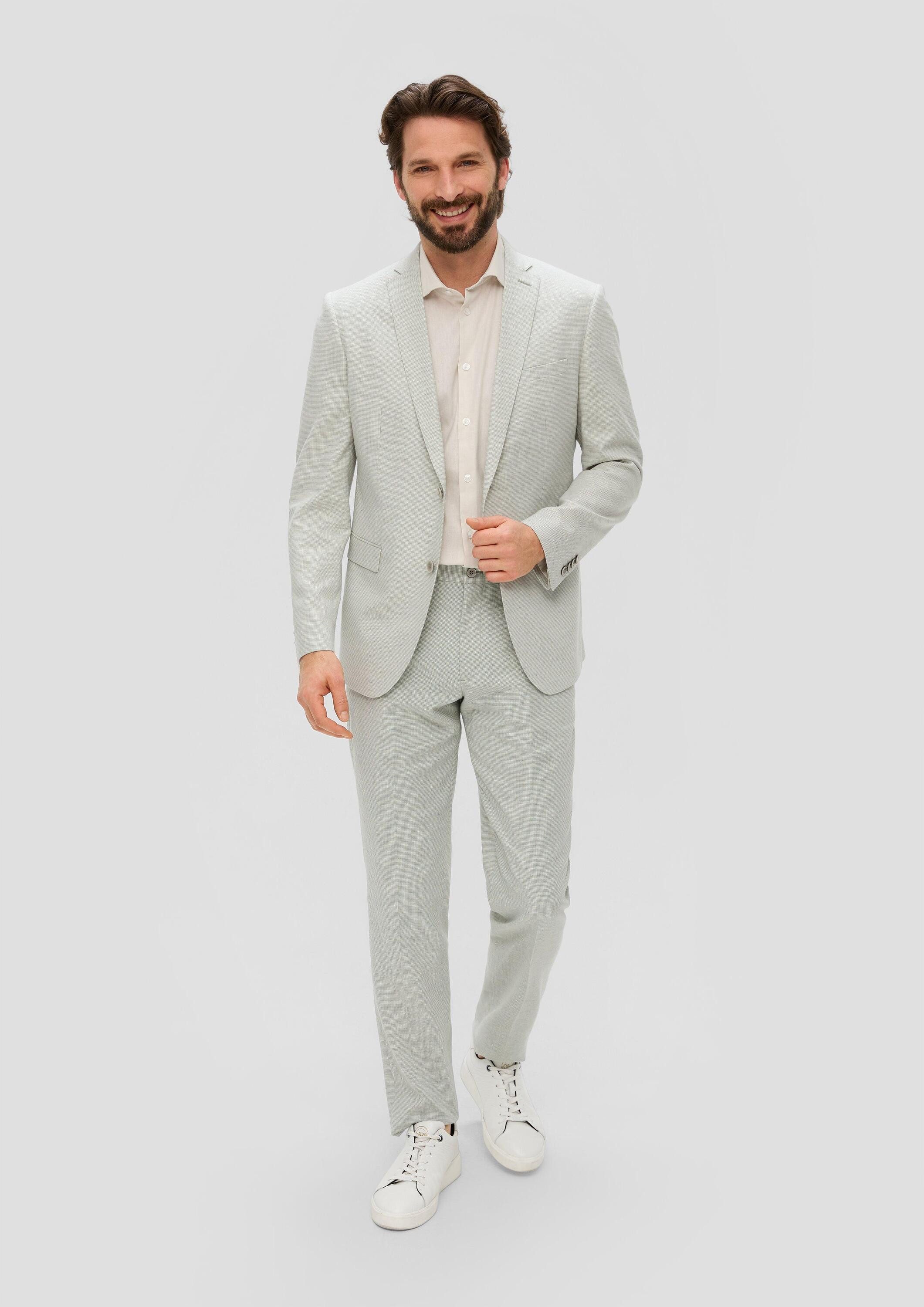 s.Oliver Chinos Anzughose S.OPURE s.O PURE: Anzughose aus Leinenmix mit Hahnentritt-Muster