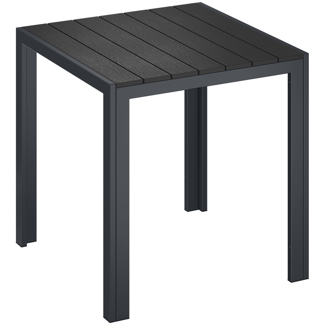 STEELSØN Gartentisch Alaris mit Tischplatte aus Kunstholz (für 4 Personen, anthrazit), aus Aluminium pulverbeschichtet, wetterfest & UV-beständig