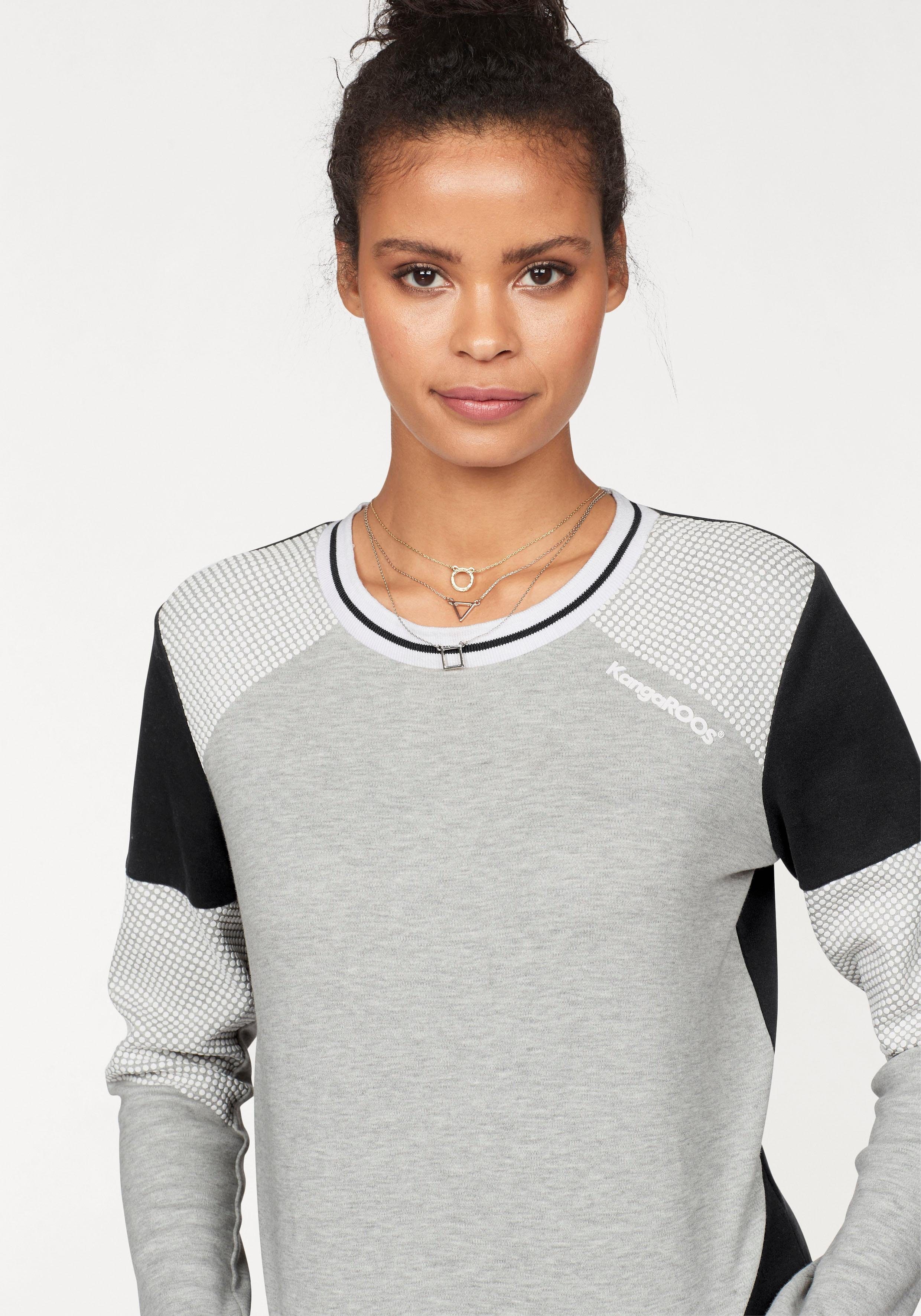 KangaROOS Sweatshirt Langarm, figurbetonte Passform, Colourblocking, aus Baumwolle