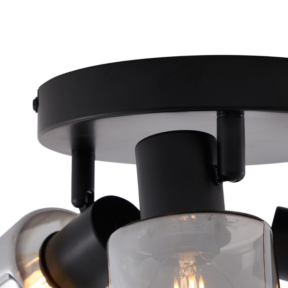 Qazqa LED Aufbaustrahler Cilin, ohne Leuchtmittel, Extra-Warmweiß, QAZQA Aufbau­spot, e14, Schwarz, Metall, Modern