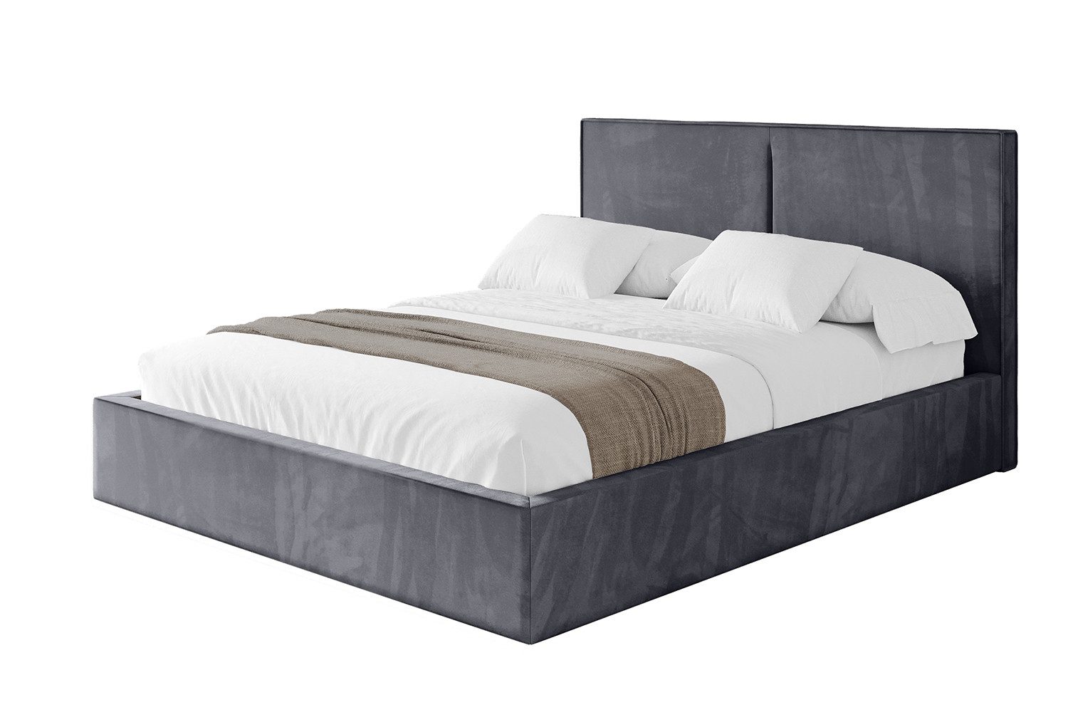 ALTDECOR Polsterbett VANTO (Polsterbett mit Bettkasten und Lattenrost, Boxbett mit Matratze), Doppelbett mit Stauraum, Bett mit Kopfteil